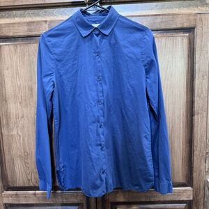 Lacoste Women's‎ Button-Down Shirt Size 38 Navy Blue